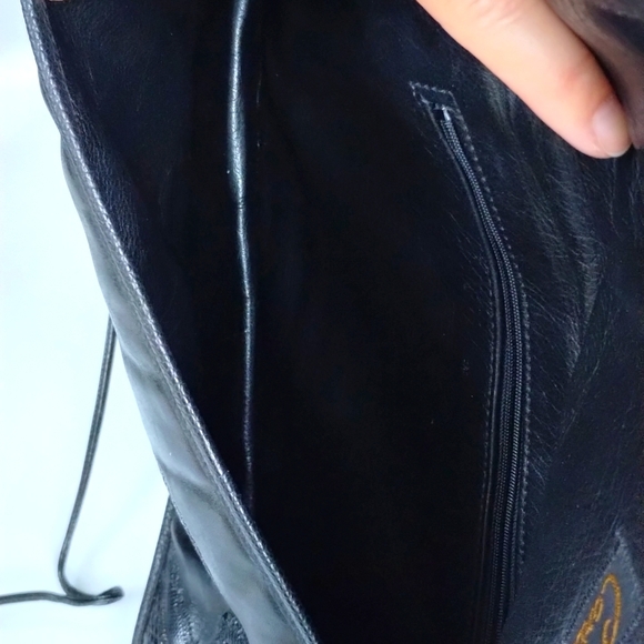 Carlos Falchi Authentic Vintage black leather convertible clutch purse - Picture 10 of 10